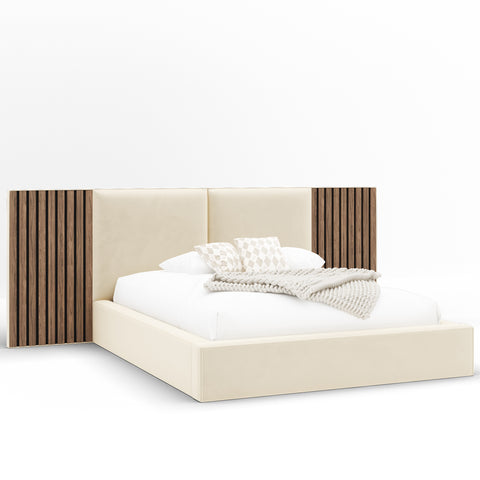 Harper Bed with Optional Acoustic Slatted Overhang Wings